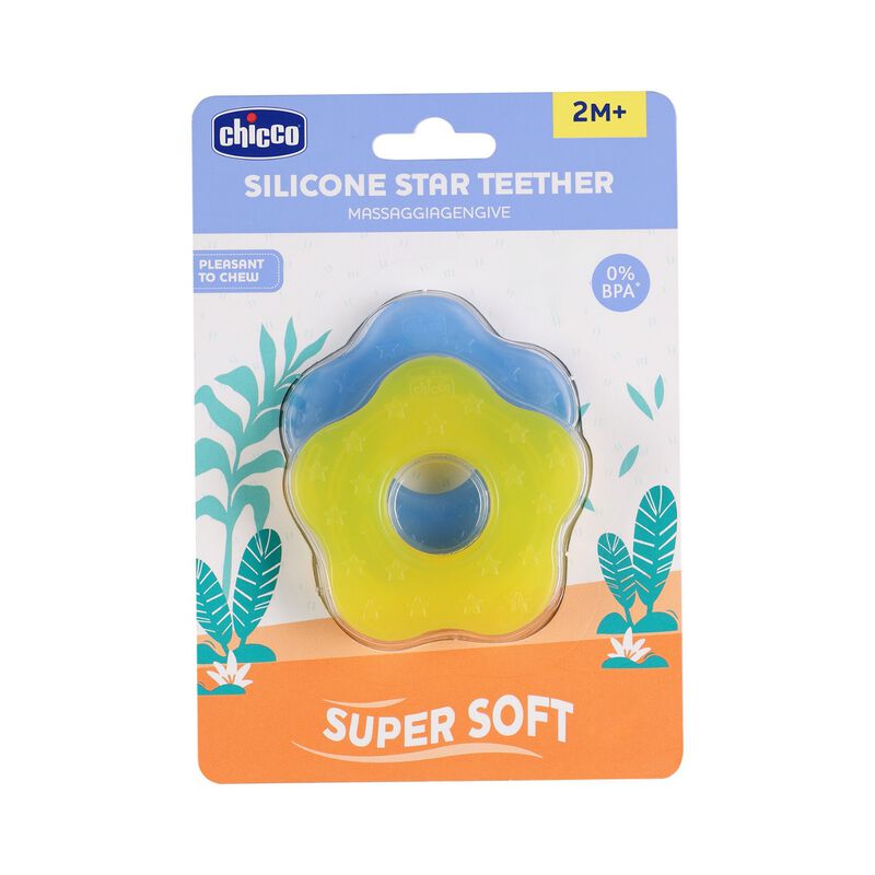 Teether Supersoft Star 2Months+ 2Pc (Blue + Yellow) image number 1